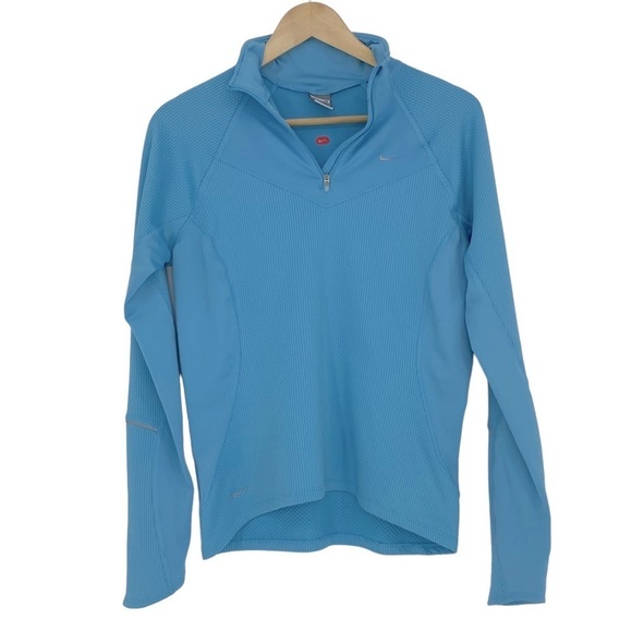 Nike Fit light blue 1/4 zip LS athletic top, M - Picture 1 of 13